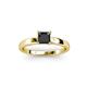 3 - Annora Princess Cut Black Diamond Solitaire Engagement Ring 