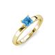 4 - Annora Princess Cut Blue Topaz Solitaire Engagement Ring 