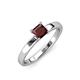 4 - Annora Princess Cut Red Garnet Solitaire Engagement Ring 