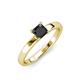 4 - Annora Princess Cut Black Diamond Solitaire Engagement Ring 