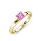 4 - Annora Princess Cut Lab Created Pink Sapphire Solitaire Engagement Ring 