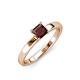 4 - Annora Princess Cut Red Garnet Solitaire Engagement Ring 