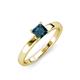 4 - Annora Princess Cut Blue Diamond Solitaire Engagement Ring 