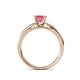 5 - Annora Princess Cut Pink Tourmaline Solitaire Engagement Ring 