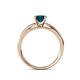 5 - Annora Princess Cut Blue Diamond Solitaire Engagement Ring 