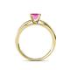 5 - Annora Princess Cut Lab Created Pink Sapphire Solitaire Engagement Ring 