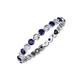 3 - Valerie 2.00 mm Blue Sapphire and Lab Grown Diamond Eternity Band 