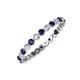 3 - Valerie 2.40 mm Blue Sapphire and Lab Grown Diamond Eternity Band 