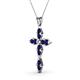 2 - Ife Petite Blue Sapphire Cross Pendant 
