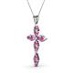 2 - Ife Petite Pink Sapphire Cross Pendant 