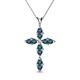 1 - Ife Petite Blue Diamond Cross Pendant 