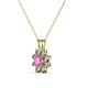 2 - Ianthe Lab Created Pink Sapphire and Diamond Floral Halo Pendant 