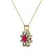 2 - Ianthe Ruby and Diamond Floral Halo Pendant 