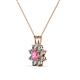 2 - Ianthe Pink Tourmaline and Diamond Floral Halo Pendant 