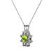 2 - Ianthe Peridot and Diamond Floral Halo Pendant 