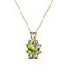 2 - Ianthe Peridot and Diamond Floral Halo Pendant 