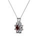 2 - Ianthe Red Garnet and Diamond Floral Halo Pendant 