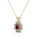 2 - Ianthe Ruby and Diamond Floral Halo Pendant 