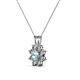 2 - Ianthe Aquamarine and Diamond Floral Halo Pendant 