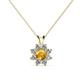 1 - Ianthe Citrine and Diamond Floral Halo Pendant 