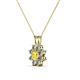 2 - Ianthe Lab Created Yellow Sapphire and Diamond Floral Halo Pendant 
