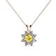 1 - Ianthe Yellow Sapphire and Diamond Floral Halo Pendant 