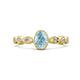 1 - Jiena Desire Oval Cut Aquamarine and Round Lab Grown Diamond Engagement Ring 