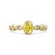 1 - Jiena Desire Oval Cut Yellow Sapphire and Round Lab Grown Diamond Engagement Ring 