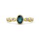 1 - Jiena Desire Oval Cut London Blue Topaz and Round Lab Grown Diamond Engagement Ring 
