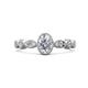 1 - Jiena Desire 0.89 ctw (7x5 mm) IGI Certified Oval Cut Lab Grown Diamond (VS1/F) and Natural Diamond Engagement Ring 
