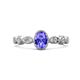 1 - Jiena Desire Oval Cut Tanzanite and Round Lab Grown Diamond Engagement Ring 