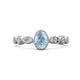 1 - Jiena Desire Oval Cut Aquamarine and Round Lab Grown Diamond Engagement Ring 