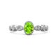 1 - Jiena Desire Oval Cut Peridot and Round Lab Grown Diamond Engagement Ring 