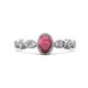 1 - Jiena Desire Oval Cut Rhodolite Garnet and Round Lab Grown Diamond Engagement Ring 