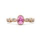 1 - Jiena Desire Oval Cut Pink Sapphire and Round Lab Grown Diamond Engagement Ring 