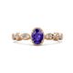 1 - Jiena Desire Oval Cut Iolite and Round Lab Grown Diamond Engagement Ring 