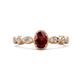 1 - Jiena Desire Oval Cut Red Garnet and Round Lab Grown Diamond Engagement Ring 