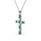 2 - Elihu Petite Emerald and Diamond Cross Pendant 