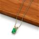 2 - Jassiel 6x4 mm Emerald Cut Emerald Double Bail Solitaire Pendant Necklace 
