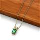 2 - Jassiel 6x4 mm Emerald Cut Lab Created Alexandrite Double Bail Solitaire Pendant Necklace 