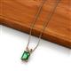 2 - Jassiel 6x4 mm Emerald Cut Lab Created Alexandrite Double Bail Solitaire Pendant Necklace 