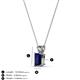 3 - Jassiel 6x4 mm Emerald Cut Blue Sapphire Double Bail Solitaire Pendant Necklace 