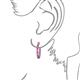 3 - Estella Pink Sapphire Hoop Earrings 