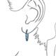 3 - Estella Blue Diamond Hoop Earrings 