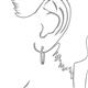 3 - Estella White Sapphire Hoop Earrings 