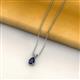 2 - Jassiel 7x5 mm Pear Cut Blue Sapphire Double Bail Solitaire Pendant Necklace 