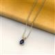 2 - Jassiel 7x5 mm Pear Cut Blue Sapphire Double Bail Solitaire Pendant Necklace 