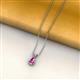 2 - Jassiel 7x5 mm Pear Cut Pink Sapphire Double Bail Solitaire Pendant Necklace 