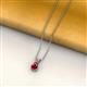 2 - Jassiel 7x5 mm Pear Cut Ruby Double Bail Solitaire Pendant Necklace 