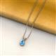 2 - Jassiel 7x5 mm Pear Cut Blue Topaz Double Bail Solitaire Pendant Necklace 